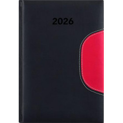 Naptár, tervező, A5, napi, DAYLINER "Memphis", fekete-piros