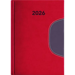 Naptár, tervező, A5, napi, DAYLINER "Memphis", piros-szürke