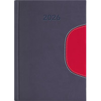 Naptár, tervező, A5, napi, DAYLINER "Memphis", szürke-piros