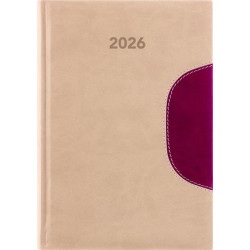 Naptár, tervező, B5, heti, DAYLINER "Memphis", bézs-padlizsán