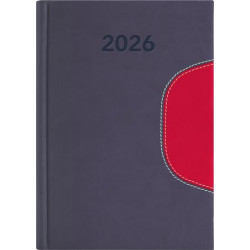 Naptár, tervező, B6, heti, DAYLINER "Memphis", szürke-piros