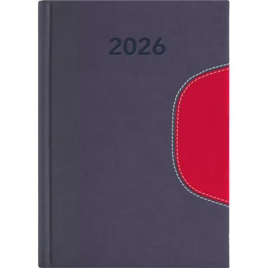 Naptár, tervező, B6, heti, DAYLINER "Memphis", szürke-piros Naptár, tervező, B6, heti, DAYLINER "Memphis", szürke-piros