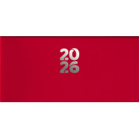 Zsebnaptár, fekvő elrendezésű, DAYLINER, "Pannon", piros