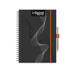 Naptár, tervező, A5, heti, DAYLINER, "InSpiral", fekete-narancs
