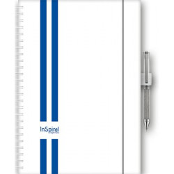 Naptár, tervező, A5, heti, DAYLINER, "InSpiral GT", fehér-kék