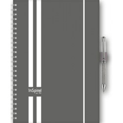 Naptár, tervező, A5, heti, DAYLINER, "InSpiral", szürke-fehér Naptár, tervező, A5, heti, DAYLINER, "InSpiral", szürke-fehér