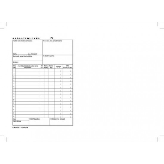 Nyomtatvány, szállítólevél, 50x3, A5, VICTORIA "B.10-70", 10 tömb/csomag