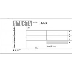 Nyomtatvány, *nyugta 4 soros, 50x2, VICTORIA "B.15-41", 20 tömb/csomag Nyomtatvány, *nyugta 4 soros, 50x2, VICTORIA "B.15-41", 20 tömb/csomag
