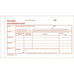 Nyomtatvány, bevételi pénztárbizonylat, 25x3, VICTORIA "B.318-102", 10 tömb/csomag