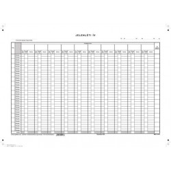 Nyomtatvány, jelenléti ív, 1 hónap-10 fő, A3, VICTORIA "C.60-3"