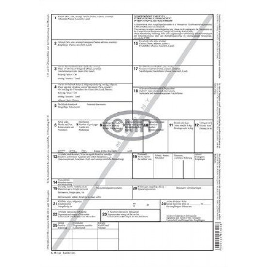Nyomtatvány, nemzetközi fuvarlevél, 6 példány, A4, VICTORIA "CMR"