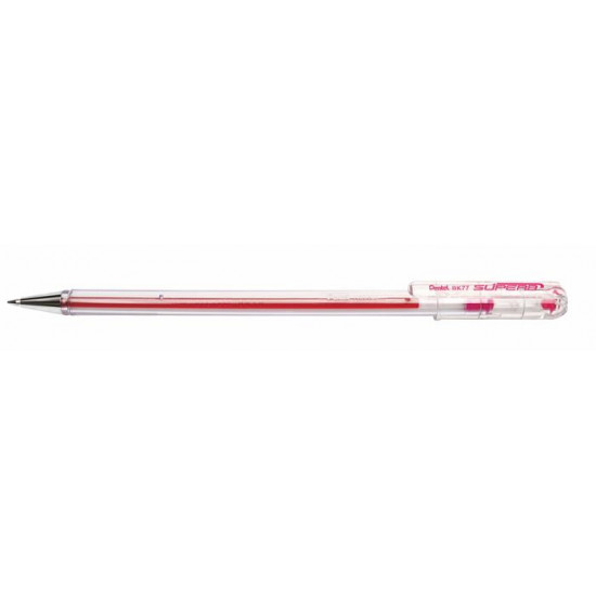 Golyóstoll, 0,35 mm, kupakos, PENTEL "Superb BK77", rózsaszín