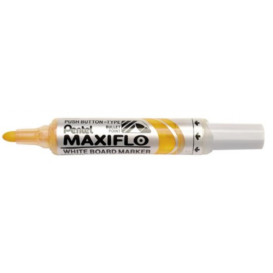 Táblamarker, 2,5 mm, kúpos, PENTEL "Maxiflo MWL5M", sárga