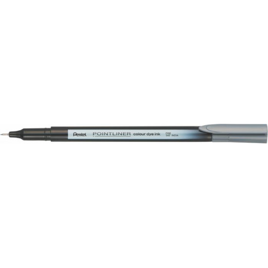 Tűfilc, 0,4 mm, PENTEL "Pointliner", szürke