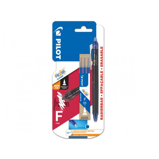 Rollertoll, 0,25 mm, tűhegyű, nyomógombos, törölhető, PILOT "Frixion Point Clicker ", kék + betét