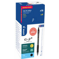 Zseléstoll, 0,25 mm, nyomógombos, PILOT "G-2", 20 db, fekete