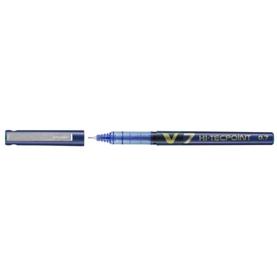 Rollertoll, 0,4 mm, tűhegyű, kupakos, PILOT "Hi-Tecpoint V7", kék