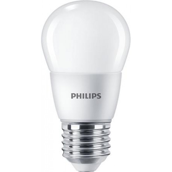 LED izzó, E27, kis gömb, P48, 7W, 806lm, 6500K, PHILIPS "CorePro"