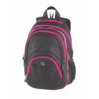 Hátizsák, 2 in 1, notebook tartóval és audió csatlakozóval, PULSE "Teens", pink-fekete Hátizsák, 2 in 1, notebook tartóval és audió csatlakozóval, PULSE "Teens", pink-fekete
