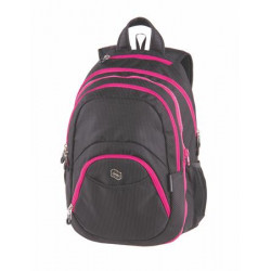 Hátizsák, 2 in 1, notebook tartóval és audió csatlakozóval, PULSE "Teens", pink-fekete