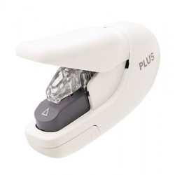 Kapocs nélküli tűzőgép, kézi, 8 lap, PLUS, fehér Kapocs nélküli tűzőgép, kézi, 8 lap, PLUS, fehér