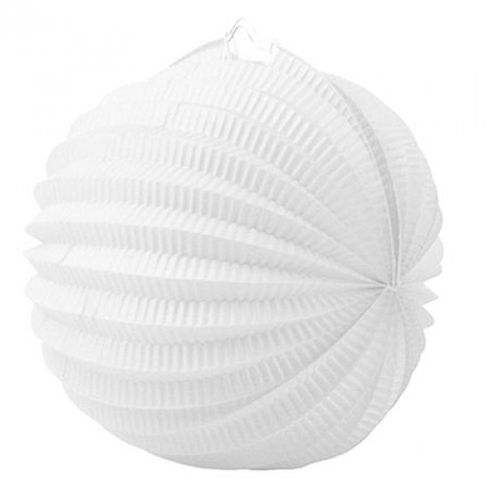 Lampion, kerek, 22 cm, fehér