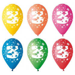 Léggömb, 26 cm, számos, 3 Léggömb, 26 cm, számos, 3