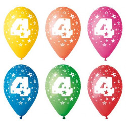 Léggömb, 26 cm, számos, 4 Léggömb, 26 cm, számos, 4