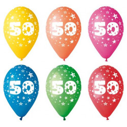 Léggömb, 26 cm, számos, 50 Léggömb, 26 cm, számos, 50