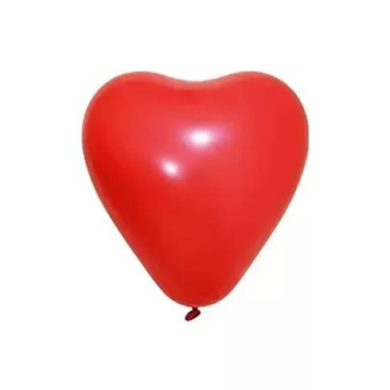 Léggömb, 30cm, "Balonevi", piros szív