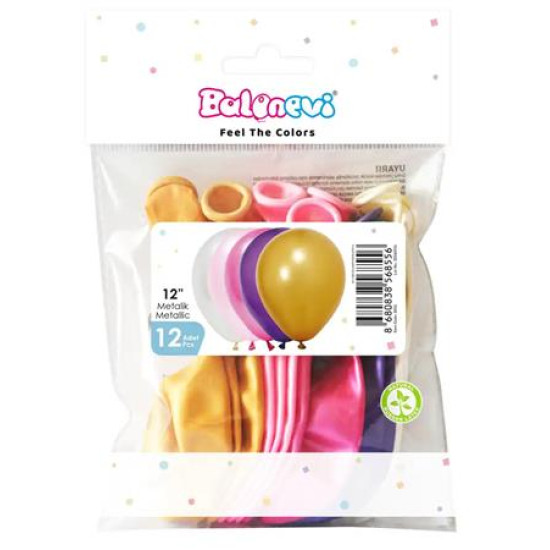 Léggömb, 30cm, vegyes lányos metál színek Léggömb, 30cm, vegyes lányos metál színek