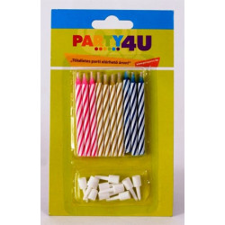 Gyertya, születésnapi, 10+10 db tartó Gyertya, születésnapi, 10+10 db tartó