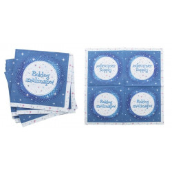 Szalvéta, 3 rétegű, 33x33 cm, "Boldog Születésnapot", kék