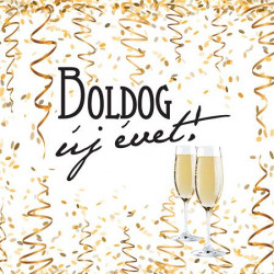 Szalvéta, 3 rétegű, 33 x 33 cm, "Boldog Új évet" Szalvéta, 3 rétegű, 33 x 33 cm, "Boldog Új évet"