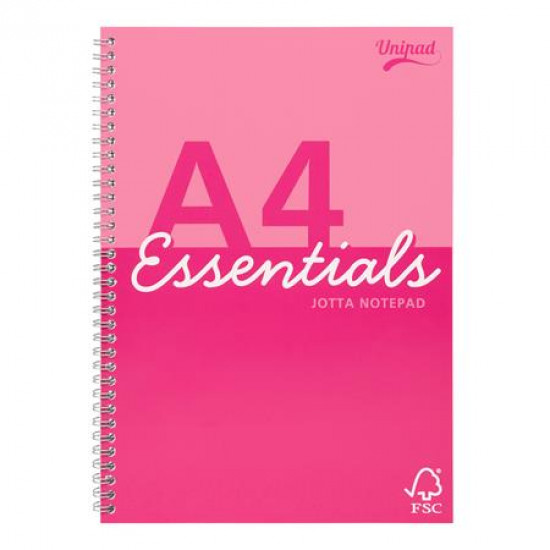 Spirálfüzet, A4, vonalas, 80 lap, PUKKA PAD "Unipad Essentials Jotta", vegyes