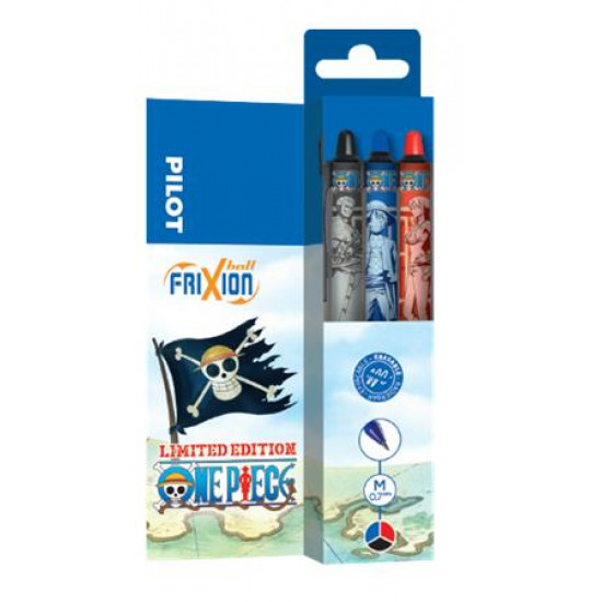 Rollertoll, 0,35 mm, nyomógombos, PILOT "Frixion Ball Plus One Piece", 3 különböző szín