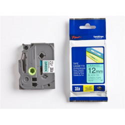 Feliratozógép szalag, 12 mm x 8 m, BROTHER, "TZe-731" zöld-fekete