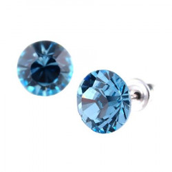 Fülbevaló, aquakék SWAROVSKI® kristállyal, 8 mm, ART CRYSTELLA® Fülbevaló, aquakék SWAROVSKI® kristállyal, 8 mm, ART CRYSTELLA®