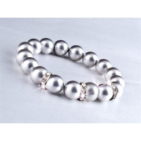 Karkötő, ezüst színű SWAROVSKI® gyöngyből, fehér kristállyal, 10mm, ART CRYSTELLA® M Karkötő, ezüst színű SWAROVSKI® gyöngyből, fehér kristállyal, 10mm, ART CRYSTELLA® M