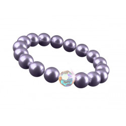Karkötő, halványlila SWAROVSKI® gyöngyből, színjátszós fehér kristállyal, 10 mm, ART CRYSTELLA® M