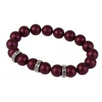 Karkötő, ametiszt lila SWAROVSKI® gyöngyből, fehér rondella kristállyal, 10mm, ART CRYSTELLA® M