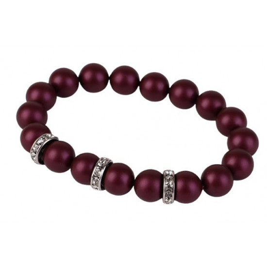 Karkötő, ametiszt lila SWAROVSKI® gyöngyből, fehér rondella kristállyal, 10mm, ART CRYSTELLA® M Karkötő, ametiszt lila SWAROVSKI® gyöngyből, fehér rondella kristállyal, 10mm, ART CRYSTELLA® M