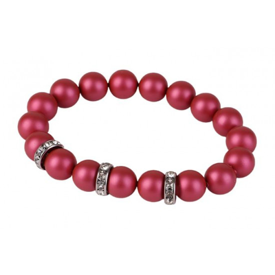 Karkötő, fénylő eper SWAROVSKI®gyöngyből, fehér rondella kristállyal, 10mm, ART CRYSTELLA® M Karkötő, fénylő eper SWAROVSKI®gyöngyből, fehér rondella kristállyal, 10mm, ART CRYSTELLA® M