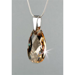 Nyaklánc, esőcsepp formájú, pezsgő színű SWAROVSKI® kristállyal, 16mm, ART CRYSTELLA® Nyaklánc, esőcsepp formájú, pezsgő színű SWAROVSKI® kristállyal, 16mm, ART CRYSTELLA®