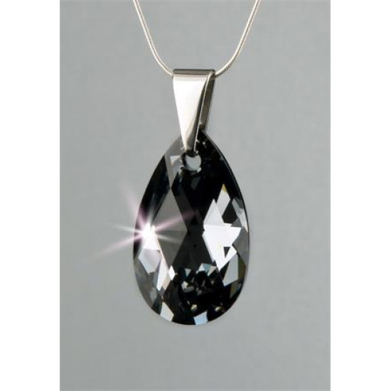 Nyaklánc, esőcsepp formájú, Black Diamond SWAROVSKI® kristállyal, 16mm, ART CRYSTELLA® Nyaklánc, esőcsepp formájú, Black Diamond SWAROVSKI® kristállyal, 16mm, ART CRYSTELLA®