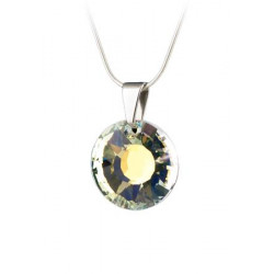 Nyaklánc, Nap formájú, fehér színjátszós SWAROVSKI® kristállyal, 19mm, ART CRYSTELLA® Nyaklánc, Nap formájú, fehér színjátszós SWAROVSKI® kristállyal, 19mm, ART CRYSTELLA®