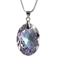 Nyaklánc, ovális formájú, ametiszt lila SWAROVSKI® kristállyal, 16 mm ART CRYSTELLA®