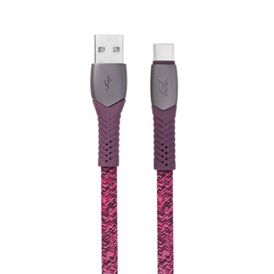 Usb kábel, USB - USB-C, 1,2 m, RIVACASE "PS6102", piros