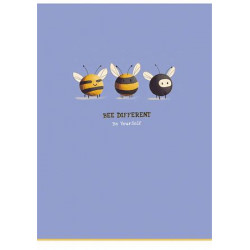 Füzet, tűzött, A4, vonalas, 40 lap, SHKOLYARYK, "Bee different", vegyes