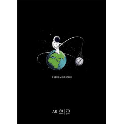 Füzet, tűzött, vonalas, A5, 48 lap, SHKOLYARYK "I need more space", vegyes